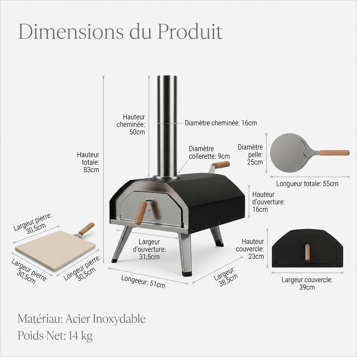 Four à Pizza d'Extérieur Multi-Combustibles - Vulcano Impero
