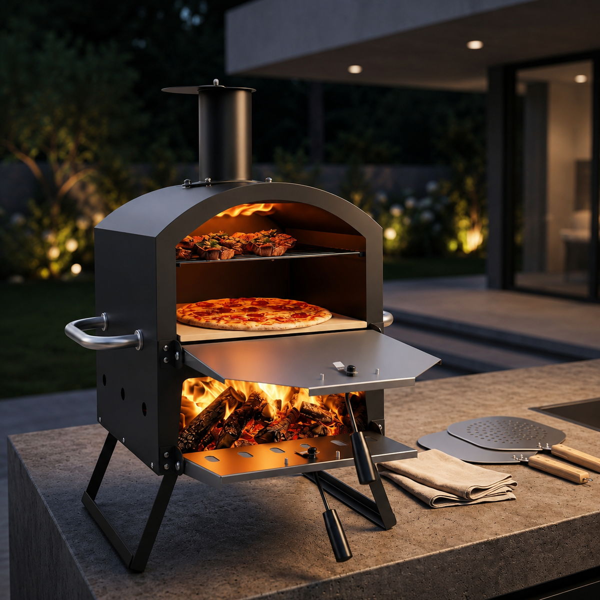 Four à Pizza d'Extérieur Double Étage - Vulcano Grandioso