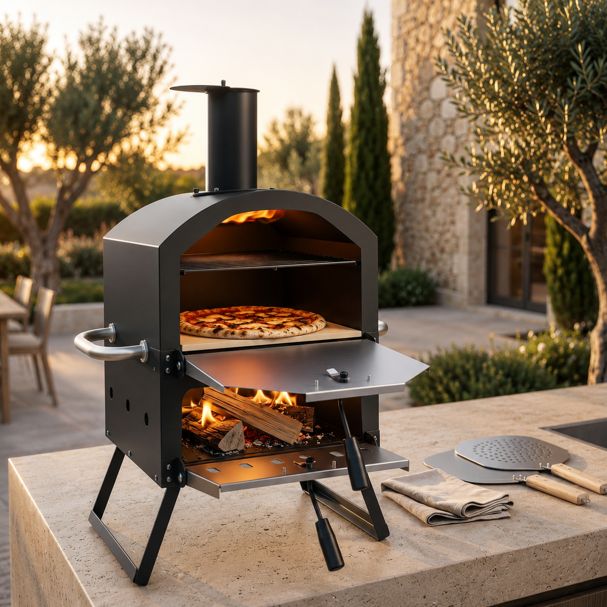 Four à Pizza d'Extérieur Double Étage - Vulcano Grandioso