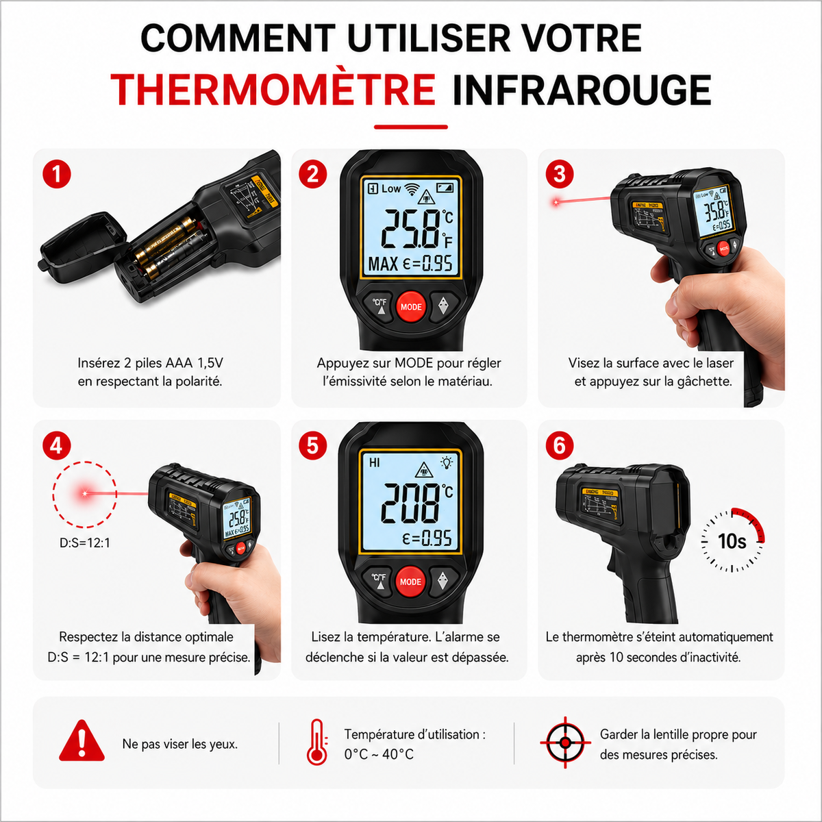 Thermomètre Infrarouge Laser Haute Précision - Vulcano Sonde