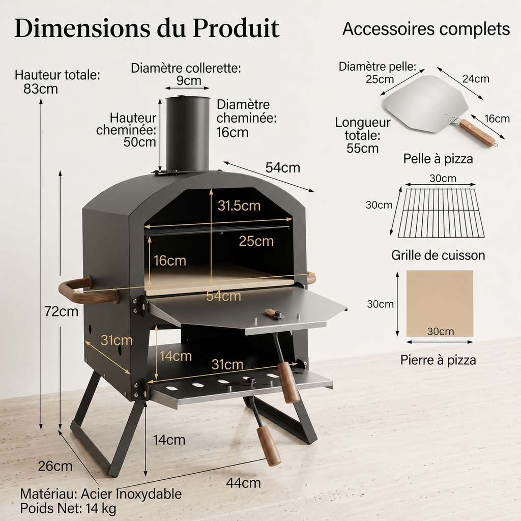 Four à Pizza d'Extérieur Double Étage - Vulcano Grandioso