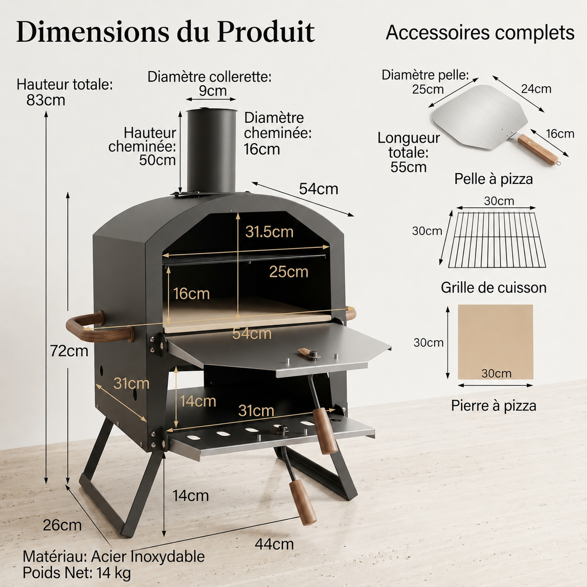 Four à Pizza d'Extérieur Double Étage - Vulcano Grandioso