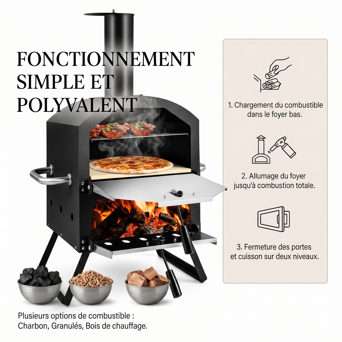 Four à Pizza d'Extérieur Double Étage - Vulcano Grandioso